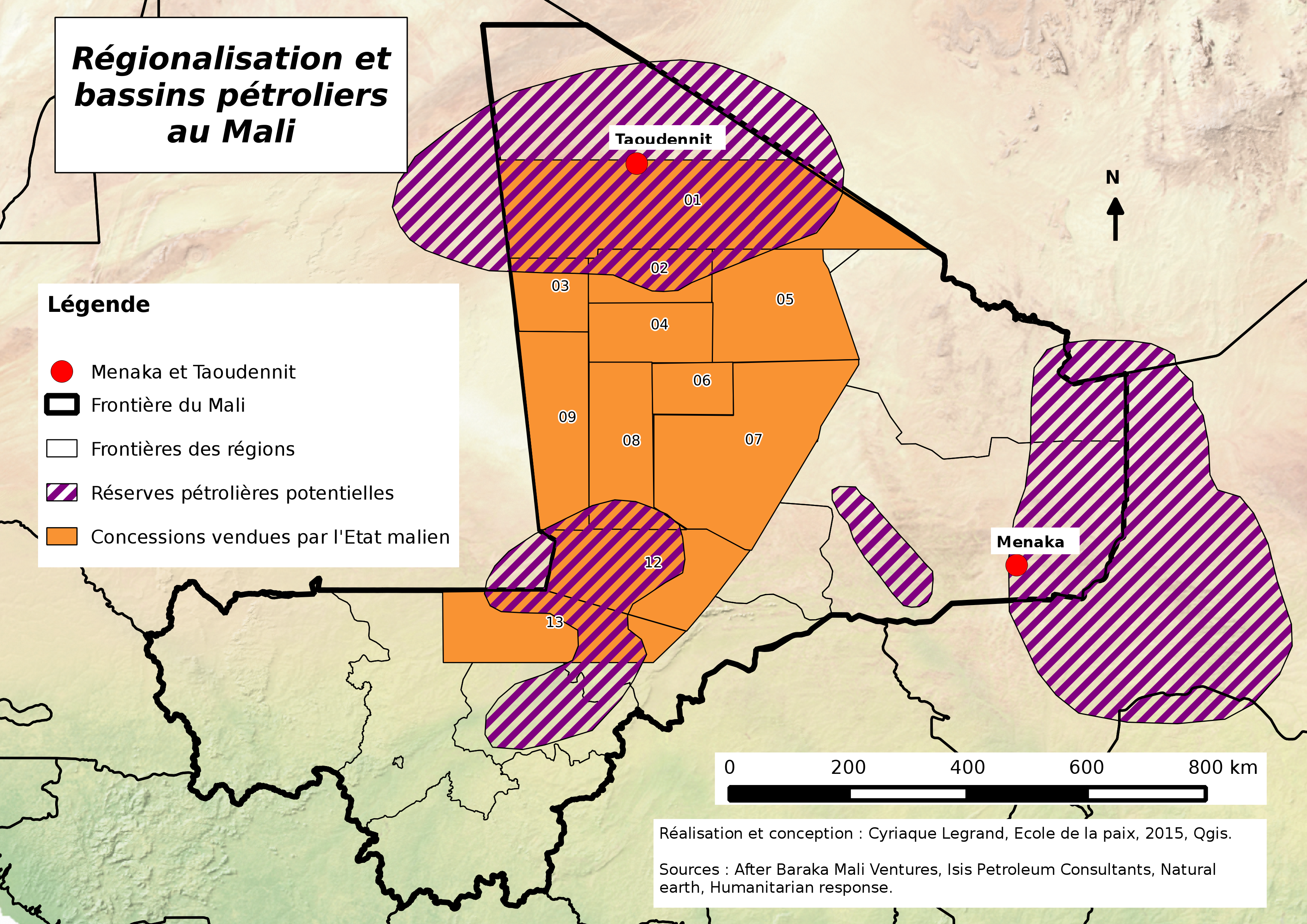 Territoire du Mali et réserves d'hydrocarbures